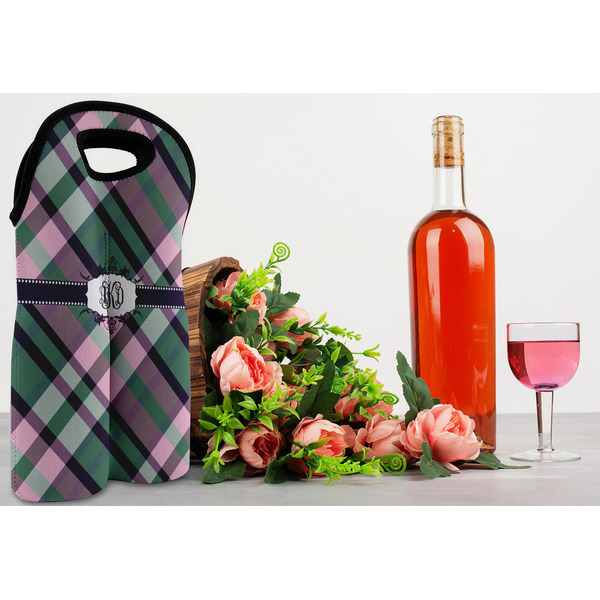 Plaid with Pop Double Wine Tote - LIFESTYLE (new)
