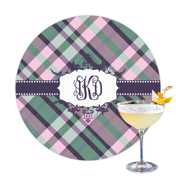 Custom Plaid with Pop Printed Drink Topper (Personalized)
