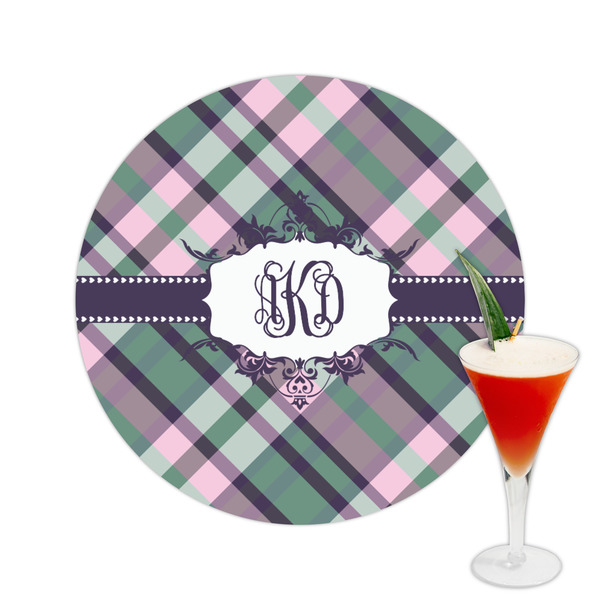 Custom Plaid with Pop Printed Drink Topper -  2.5" (Personalized)
