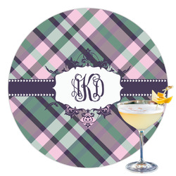 Plaid with Pop Printed Drink Topper - 3.5" (Personalized)