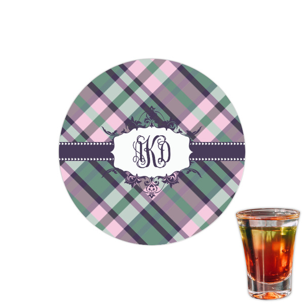 Custom Plaid with Pop Printed Drink Topper - 1.5" (Personalized)