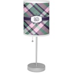 Plaid with Pop 7" Drum Lamp with Shade Linen (Personalized)