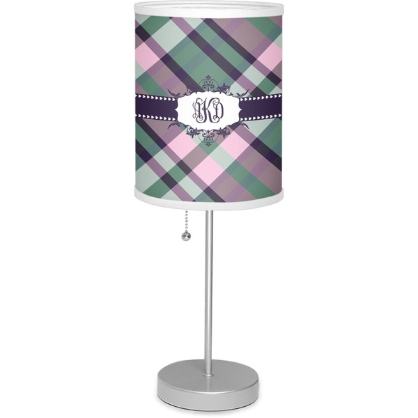 Custom Plaid with Pop Lamp with Drum Shade (Personalized)