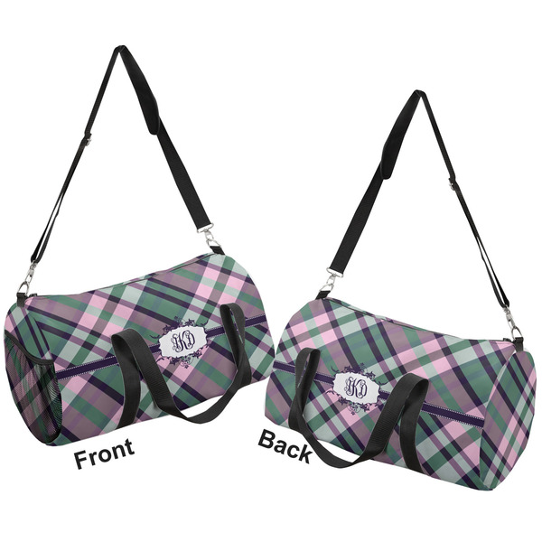 Plaid with Pop Duffle bag small front and back sides