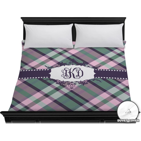 Custom Plaid with Pop Duvet Cover - King (Personalized)