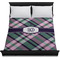 Plaid with Pop Duvet Cover - Queen - On Bed - No Prop