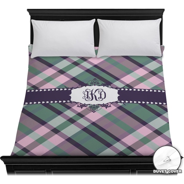Custom Plaid with Pop Duvet Cover - Full / Queen (Personalized)