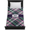 Plaid with Pop Duvet Cover - Twin XL - On Bed - No Prop