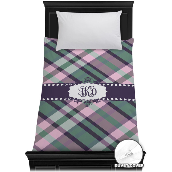 Custom Plaid with Pop Duvet Cover - Twin XL (Personalized)