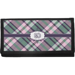 Plaid with Pop Canvas Checkbook Cover (Personalized)