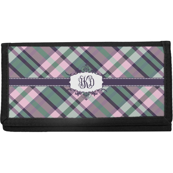 Custom Plaid with Pop Canvas Checkbook Cover (Personalized)