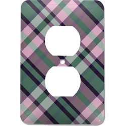 Plaid with Pop Electric Outlet Plate (Personalized)