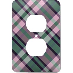 Plaid with Pop Electric Outlet Plate