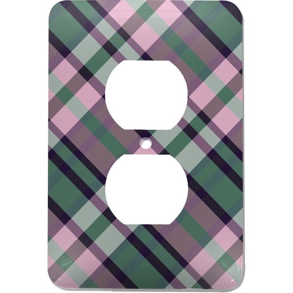 Custom Plaid with Pop Electric Outlet Plate