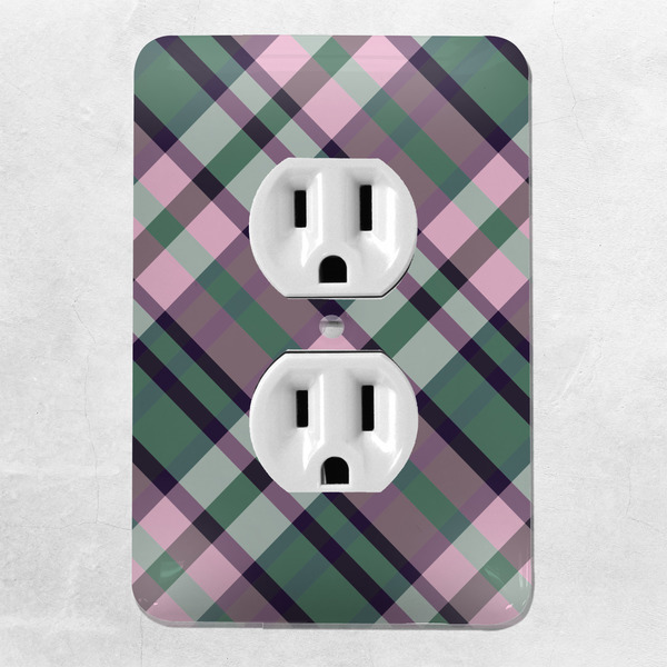 Plaid with Pop Electric Outlet Plate - LIFESTYLE