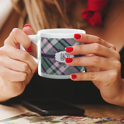 Plaid with Pop Double Shot Espresso Cup - Single (Personalized)