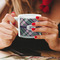 Plaid with Pop Espresso Cup - 6oz (Double Shot) LIFESTYLE (Woman hands cropped)