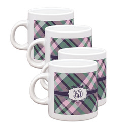 Plaid with Pop Single Shot Espresso Cups - Set of 4 (Personalized)