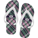 Plaid with Pop Flip Flops - Small (Personalized)