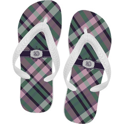 Plaid with Pop Flip Flops - Large (Personalized)