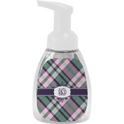Plaid with Pop Foam Soap Bottle - White (Personalized)