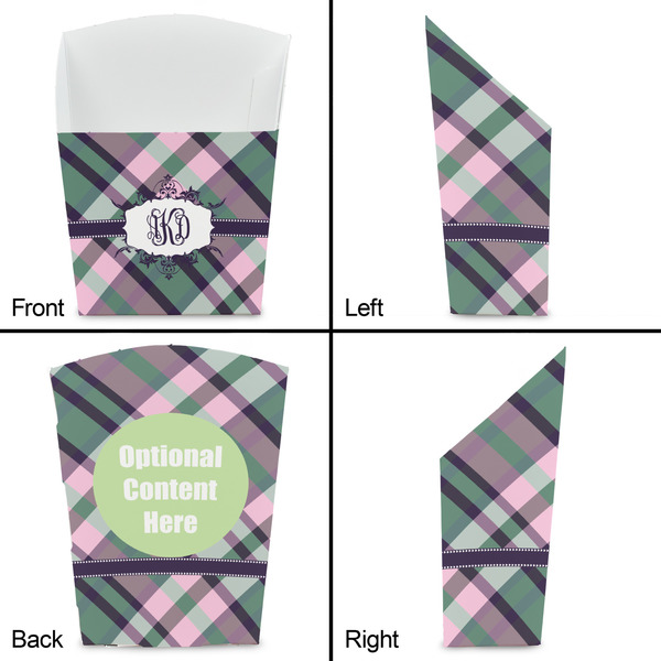 Plaid with Pop French Fry Favor Box - Front & Back View