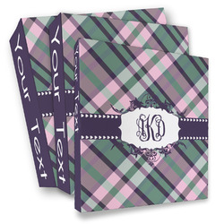 Plaid with Pop 3 Ring Binder - Full Wrap (Personalized)