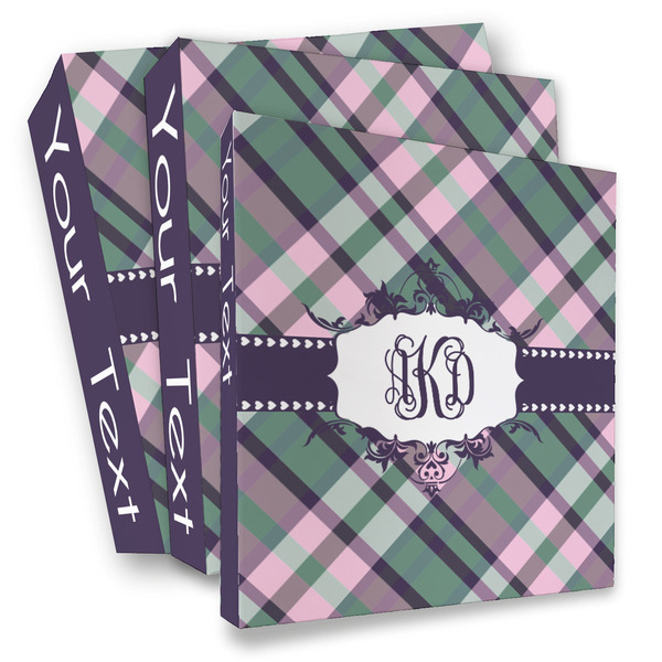 Custom Plaid with Pop 3 Ring Binder - Full Wrap (Personalized)