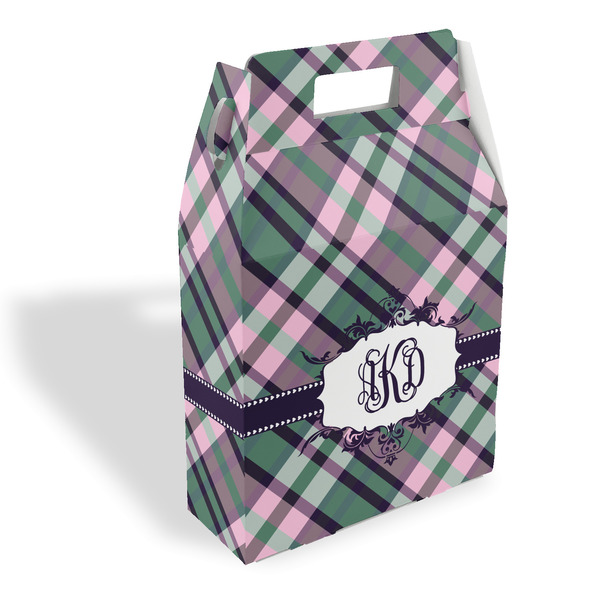 Custom Plaid with Pop Gable Favor Box (Personalized)
