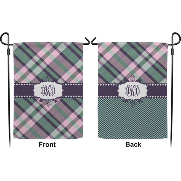 Plaid with Pop Garden Flag - Double Sided Front and Back