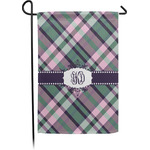 Plaid with Pop Small Garden Flag - Single Sided w/ Monograms