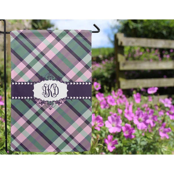 Plaid with Pop Garden Flag - Outside In Flowers