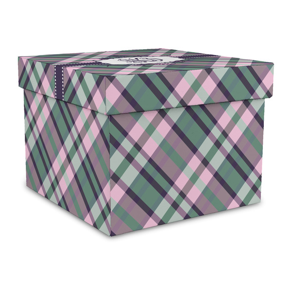 Custom Plaid with Pop Gift Box with Lid - Canvas Wrapped - Large (Personalized)