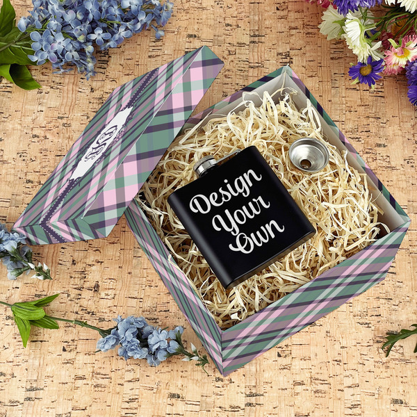 Plaid with Pop Gift Boxes with Lid - Canvas Wrapped - Large - In Context