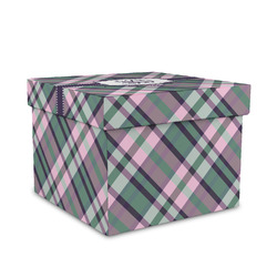 Plaid with Pop Gift Box with Lid - Canvas Wrapped - Medium (Personalized)