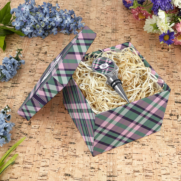 Plaid with Pop Gift Boxes with Lid - Canvas Wrapped - Medium - In Context