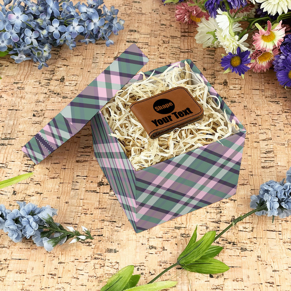 Plaid with Pop Gift Boxes with Lid - Canvas Wrapped - Small - In Context