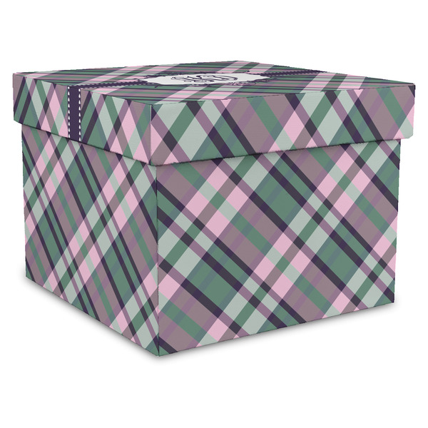 Custom Plaid with Pop Gift Box with Lid - Canvas Wrapped - X-Large (Personalized)