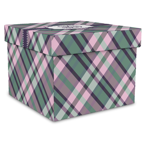 Custom Plaid with Pop Gift Box with Lid - Canvas Wrapped - XX-Large (Personalized)