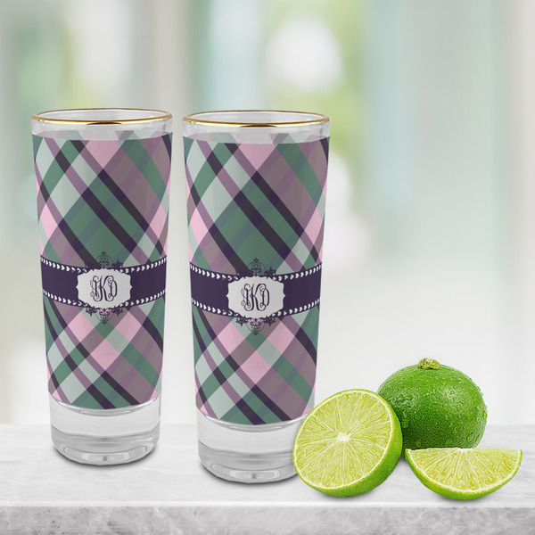 Plaid with Pop Glass Shot Glass - 2 oz - LIFESTYLE