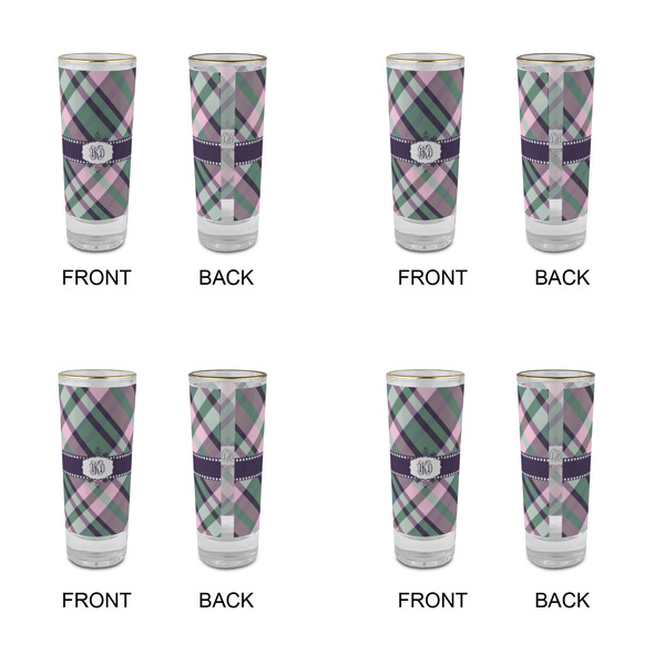 Plaid with Pop Glass Shot Glass - 2 oz - Set of 4 - APPROVAL