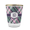 Plaid with Pop Glass Shot Glass - With gold rim - FRONT