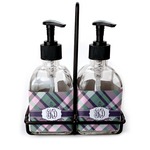 Plaid with Pop Glass Soap & Lotion Bottle Set (Personalized)