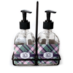 Plaid with Pop Glass Soap & Lotion Bottle Set (Personalized)