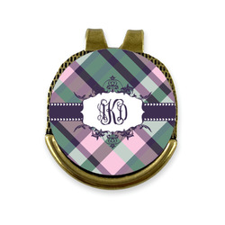 Plaid with Pop Golf Ball Marker - Hat Clip - Gold