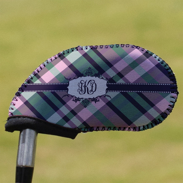 Custom Plaid with Pop Golf Club Iron Cover - Single (Personalized)