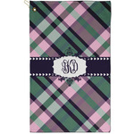 Plaid with Pop Golf Towel - Poly-Cotton Blend - Small w/ Monograms