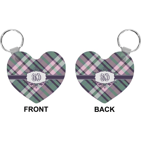 Plaid with Pop Heart Keychain (Front + Back)