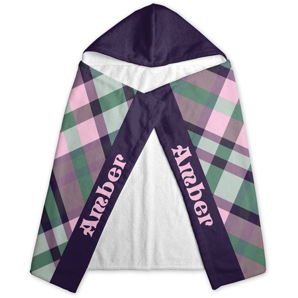 Plaid with Pop Hooded Towel - Folded