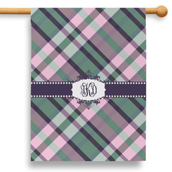 Plaid with Pop 28" House Flag - Single Sided (Personalized)